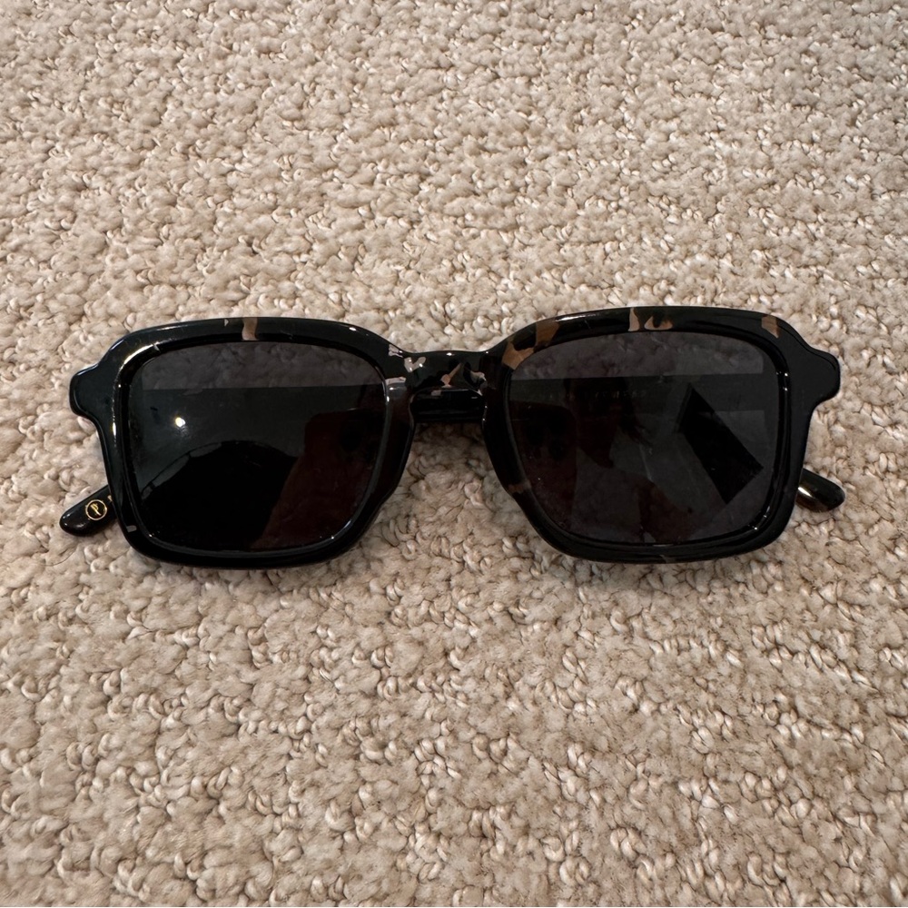 Crap Eyewear Black Tortoiseshell Square Sunglasses